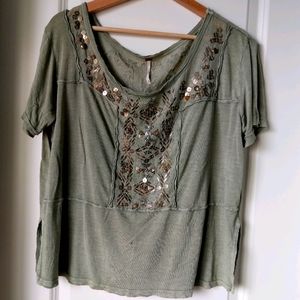 Free people Embellished Tee